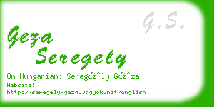 geza seregely business card